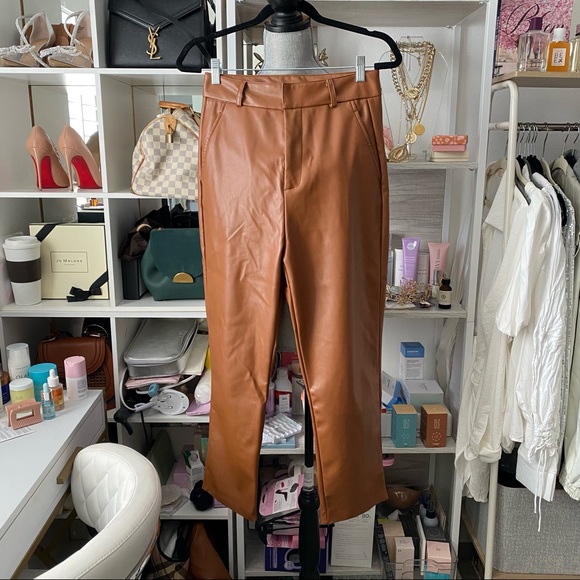 Camel faux leather pants - Picture 3 of 12
